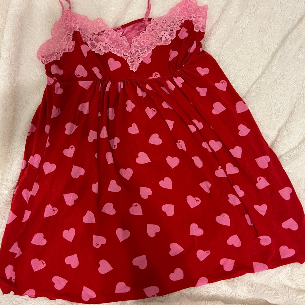 Red and Pink Heart Nightgown - Pink Victoria’s Secret